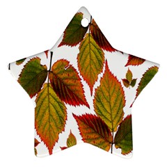 Leaves Autumn Fall Colorful Star Ornament (two Sides) by Simbadda