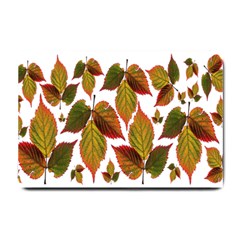 Leaves Autumn Fall Colorful Small Doormat  by Simbadda