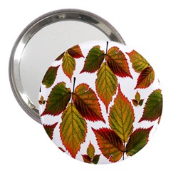 Leaves Autumn Fall Colorful 3  Handbag Mirrors by Simbadda