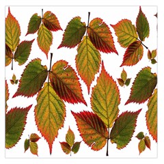 Leaves Autumn Fall Colorful Large Satin Scarf (square) by Simbadda