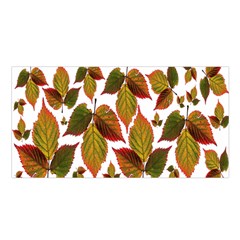 Leaves Autumn Fall Colorful Satin Shawl by Simbadda