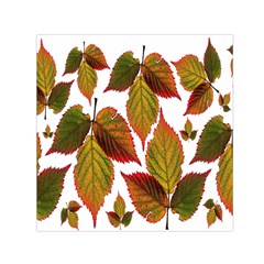 Leaves Autumn Fall Colorful Small Satin Scarf (square) by Simbadda