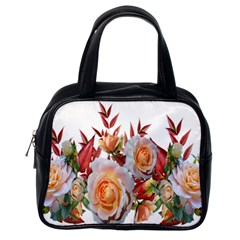 Roses Flowers Leaves Nandina Classic Handbag (one Side) by Simbadda