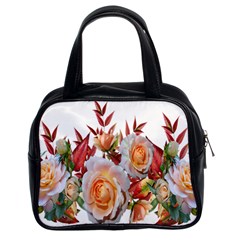 Roses Flowers Leaves Nandina Classic Handbag (two Sides) by Simbadda