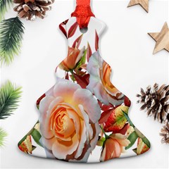 Roses Flowers Leaves Nandina Christmas Tree Ornament (two Sides) by Simbadda