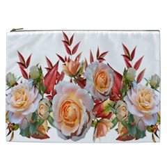 Roses Flowers Leaves Nandina Cosmetic Bag (xxl) by Simbadda