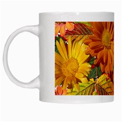 Flowers Arrangement Autumn Daisies White Mugs by Simbadda