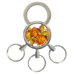 Flowers Arrangement Autumn Daisies 3-ring Key Chain by Simbadda