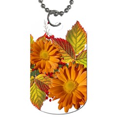 Flowers Arrangement Autumn Daisies Dog Tag (one Side) by Simbadda