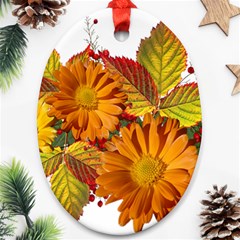 Flowers Arrangement Autumn Daisies Oval Ornament (two Sides) by Simbadda