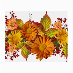 Flowers Arrangement Autumn Daisies Small Glasses Cloth (2 Sides) by Simbadda