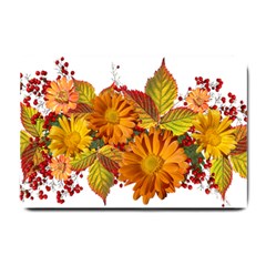 Flowers Arrangement Autumn Daisies Small Doormat  by Simbadda