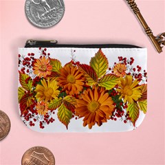 Flowers Arrangement Autumn Daisies Mini Coin Purse by Simbadda