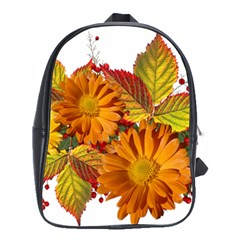 Flowers Arrangement Autumn Daisies School Bag (large) by Simbadda