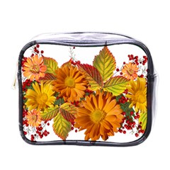 Flowers Arrangement Autumn Daisies Mini Toiletries Bag (one Side) by Simbadda