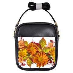 Flowers Arrangement Autumn Daisies Girls Sling Bag by Simbadda