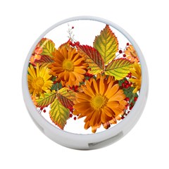 Flowers Arrangement Autumn Daisies 4-port Usb Hub (one Side) by Simbadda