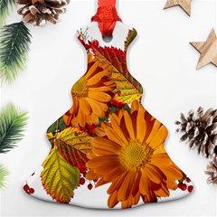 Flowers Arrangement Autumn Daisies Christmas Tree Ornament (two Sides) by Simbadda