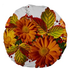 Flowers Arrangement Autumn Daisies Large 18  Premium Round Cushions by Simbadda