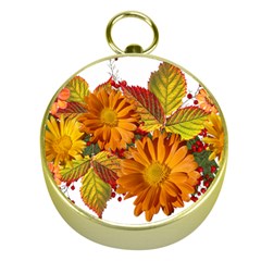 Flowers Arrangement Autumn Daisies Gold Compasses by Simbadda