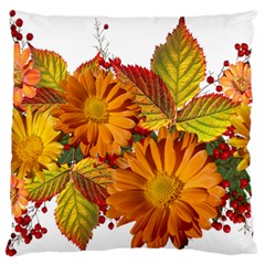 Flowers Arrangement Autumn Daisies Standard Flano Cushion Case (two Sides) by Simbadda