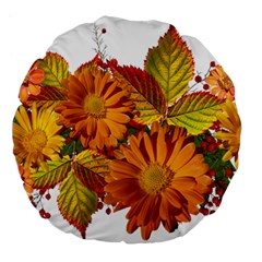 Flowers Arrangement Autumn Daisies Large 18  Premium Flano Round Cushions by Simbadda