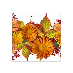 Flowers Arrangement Autumn Daisies Satin Bandana Scarf by Simbadda