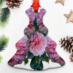 Roses Pink Flowers Arrangement Christmas Tree Ornament (two Sides) by Simbadda