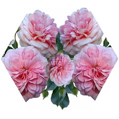 Roses Pink Flowers Arrangement Wooden Puzzle Hexagon