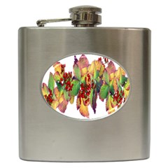 Leaves Autumn Berries Garden Hip Flask (6 Oz) by Simbadda