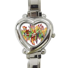 Leaves Autumn Berries Garden Heart Italian Charm Watch by Simbadda