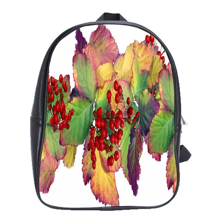 Leaves Autumn Berries Garden School Bag (Large)