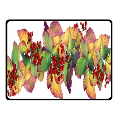 Leaves Autumn Berries Garden Double Sided Fleece Blanket (small)  by Simbadda