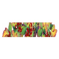 Leaves Autumn Berries Garden Satin Scarf (oblong) by Simbadda