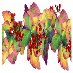 Leaves Autumn Berries Garden Wooden Puzzle Square by Simbadda