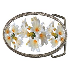 Lilies White Belladonna Belt Buckles by Simbadda