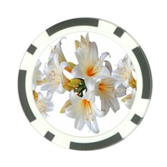 Lilies White Belladonna Poker Chip Card Guard (10 Pack)