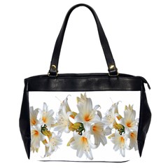 Lilies White Belladonna Oversize Office Handbag (2 Sides) by Simbadda