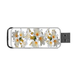 Lilies White Belladonna Portable Usb Flash (one Side) by Simbadda