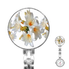 Lilies White Belladonna Stainless Steel Nurses Watch by Simbadda