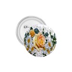 Flowers Roses White Yellow 1.75  Buttons Front