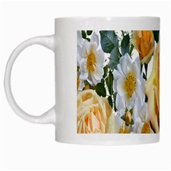 Flowers Roses White Yellow White Mugs by Simbadda