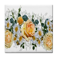 Flowers Roses White Yellow Face Towel by Simbadda