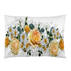 Flowers Roses White Yellow Pillow Case by Simbadda