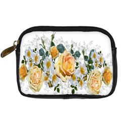 Flowers Roses White Yellow Digital Camera Leather Case