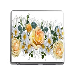 Flowers Roses White Yellow Memory Card Reader (square 5 Slot) by Simbadda