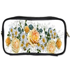 Flowers Roses White Yellow Toiletries Bag (one Side) by Simbadda