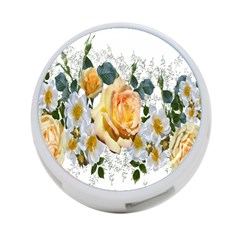 Flowers Roses White Yellow 4-port Usb Hub (two Sides) by Simbadda