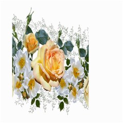 Flowers Roses White Yellow Small Garden Flag (two Sides) by Simbadda