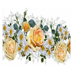 Flowers Roses White Yellow Double Sided Flano Blanket (small)  by Simbadda